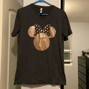 Rose gold glitter Mickey tee